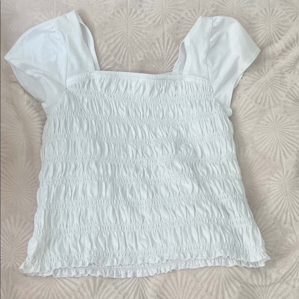 Abercrombie Kids White Smocked Blouse